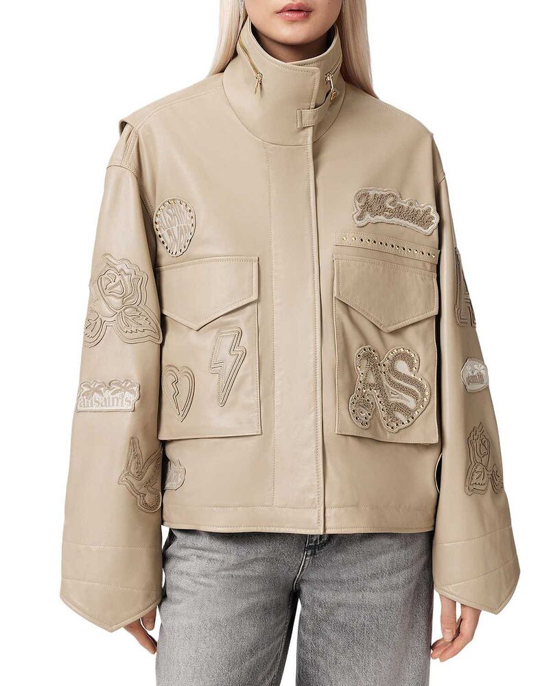 オールセインツ レディース アウター 上衣・上衣 ALLSAINTS Clay Patch Jacketaupe Brown 赤銅色