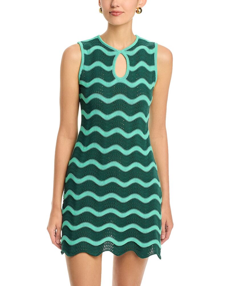 ラ・ダブル・ジェイ レディース トップス ワンピース ミニ La DoubleJ Wavy Mini Dress Bicolor Mint/Dark Green グリーン|ReVida 店