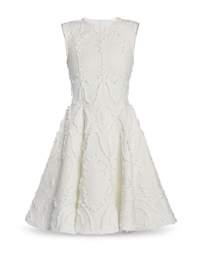 アーデム レディース トップス ワンピース Erdem Round Neck Short Dress Ivory アイボリー｜ReVida 店