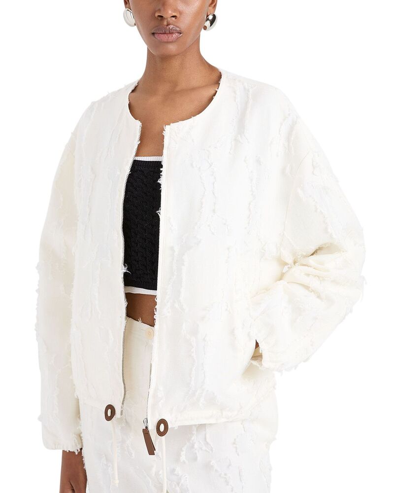 プロエンザ スクーラー レディース アウター 上衣・上衣 フリンジ Proenza Schouler White Label Madigan Fringe Jacquard Jacket Off White 象牙色