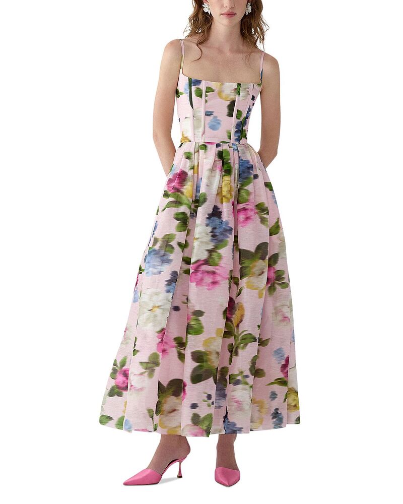 キャロライナヘレラ レディース トップス 衣裳 MIDI Carolina Herrera Thin Strap Midi Dress Rosewater Multi マルチ色つや