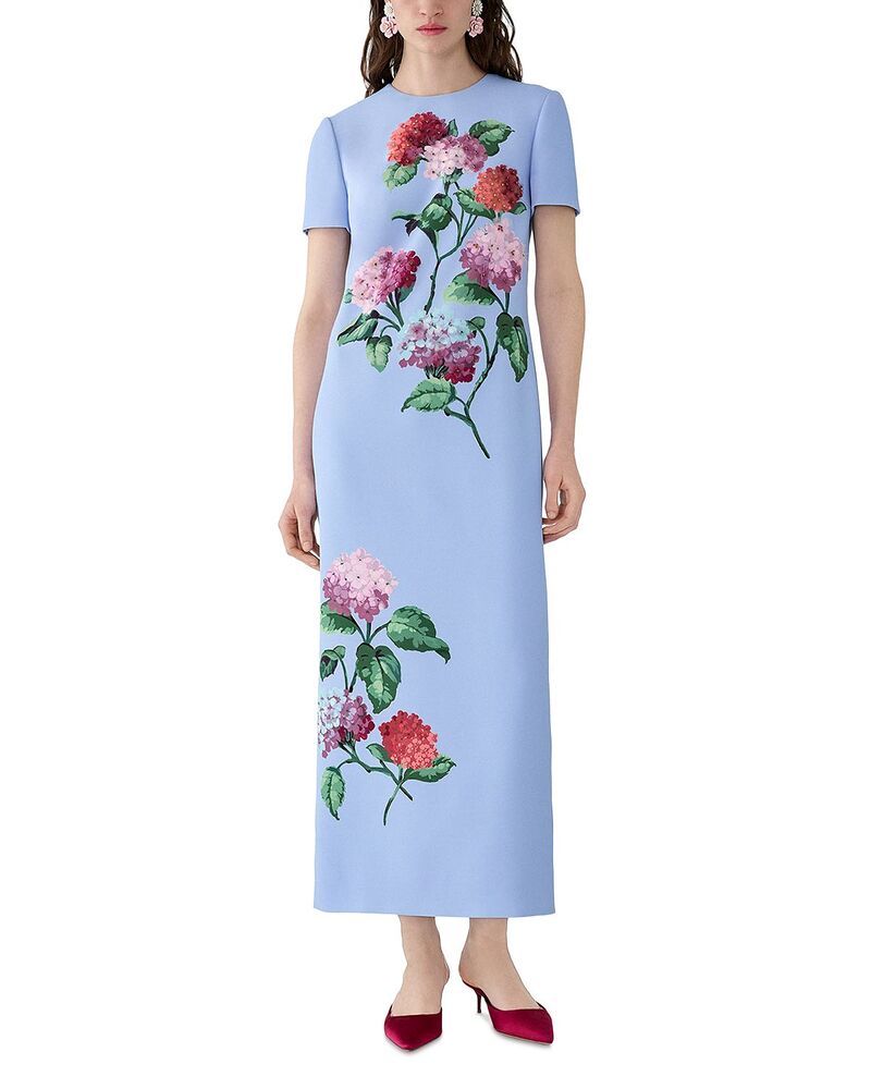 キャロライナヘレラ レディース トップス 衣裳 御花柄 御花 Carolina Herrera Embellished Floral Dress Cloudy Blue Multi 青碧