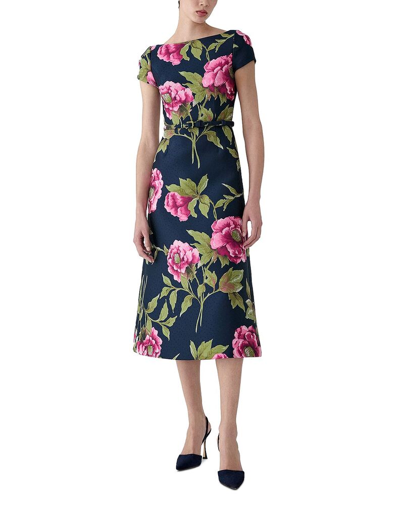 キャロライナヘレラ レディース トップス 衣裳 A 伝達ルート Carolina Herrera Short Sleeve A Line Dress Midnight Multi マルチ色つや