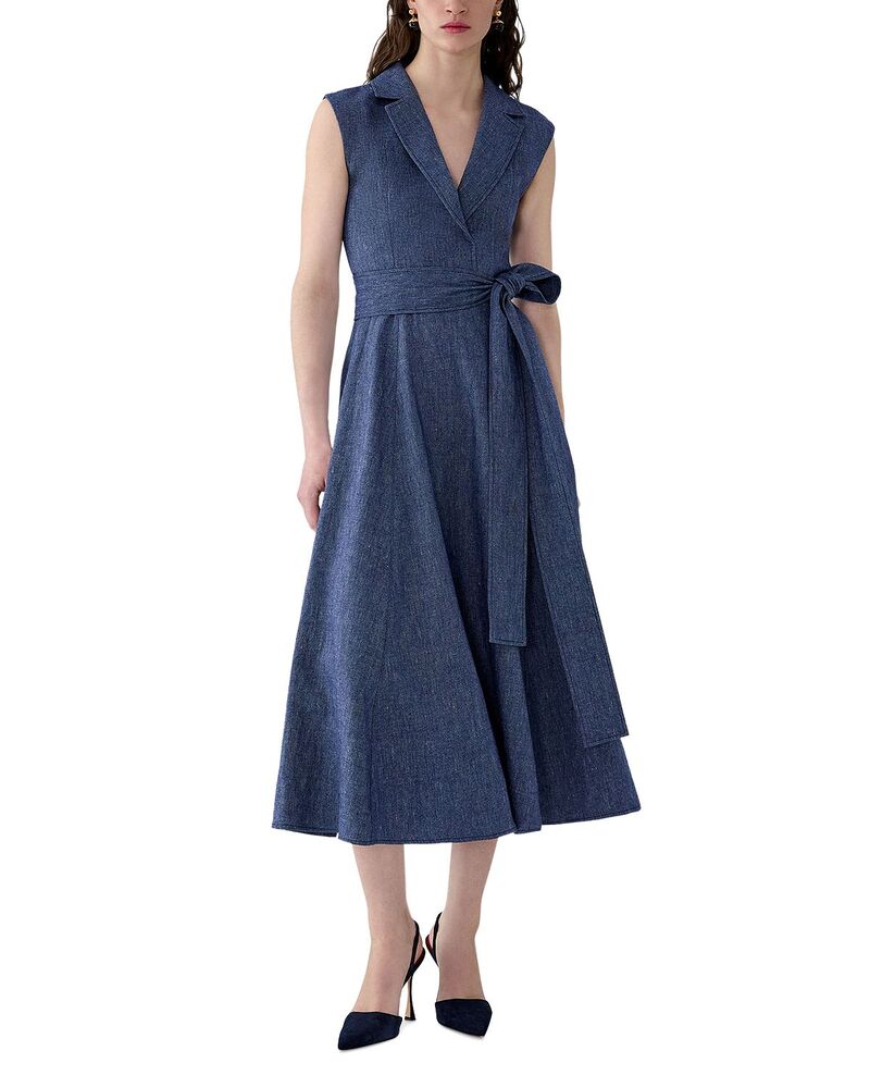 キャロライナヘレラ レディース トップス 衣裳 MIDI ノースリーブ Carolina Herrera Sleeveless Midi Dress Dark Blue 青碧