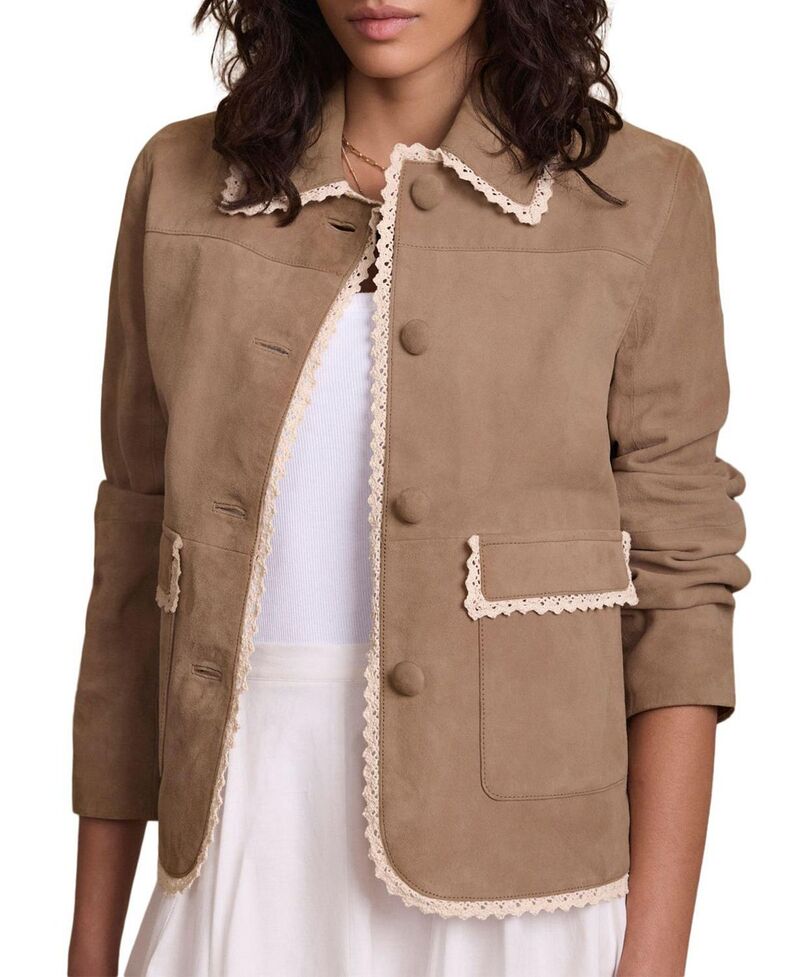 ミルトンベルベット レディース アウター 上衣・上衣 スエードクロス Mint Velvet Women\u0027suede Crochetrim Jacket Neutral
