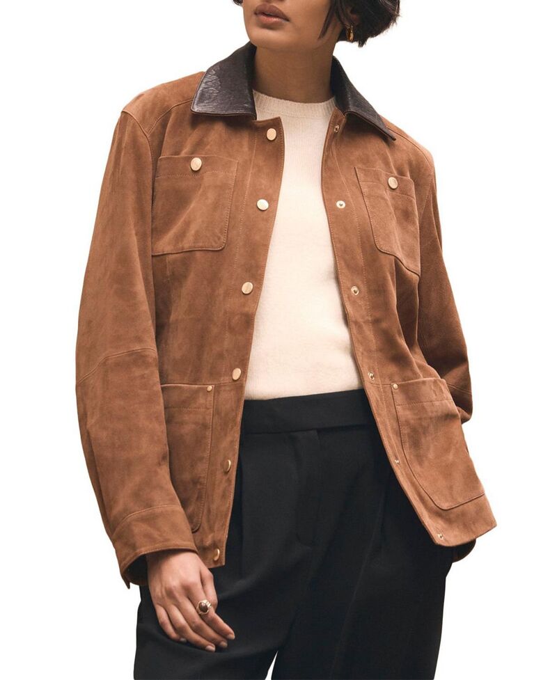 ミルトンベルベット レディース アウター 上衣・上衣 スエードクロス Mint Velvet Women\u0027suede Barn Jacketan タン