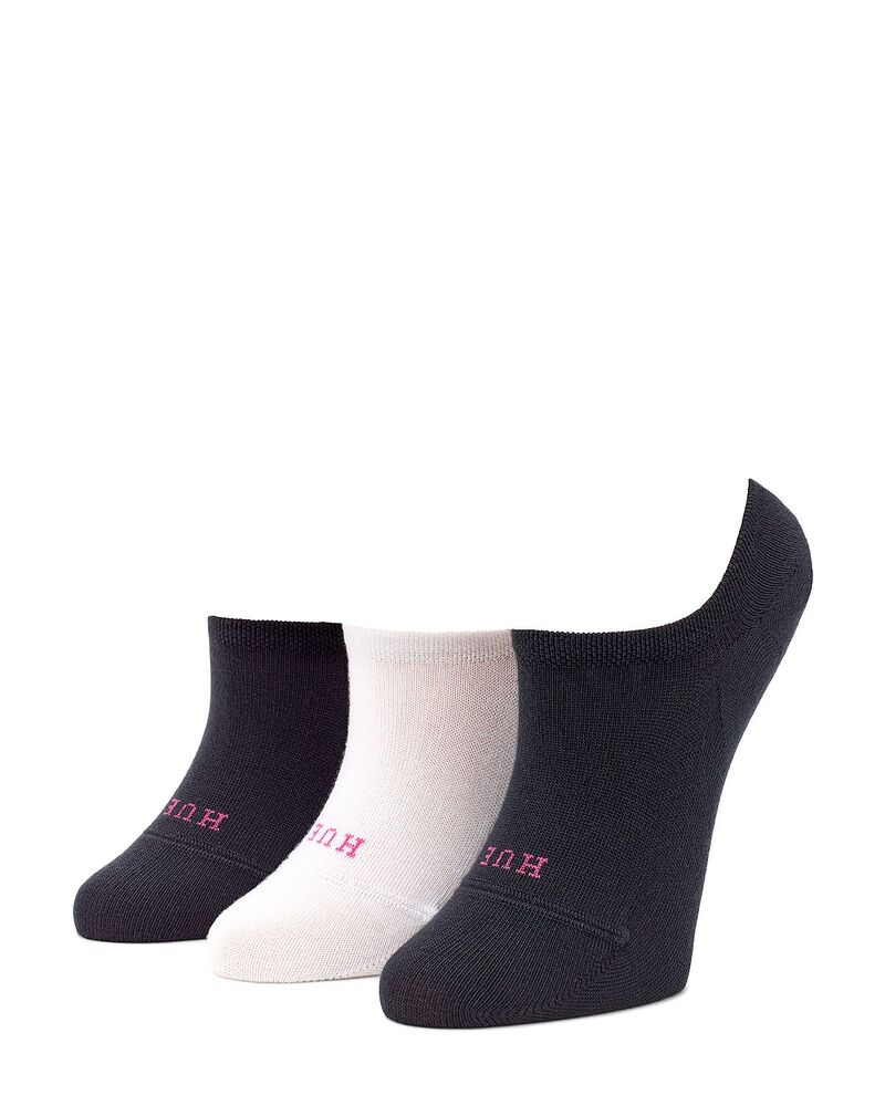 ヒュー レディース アンダーお召しもの ソックス スニーカー HUE The Perfect Liner Sneaker Sockset of 3 Black/White 白いこと