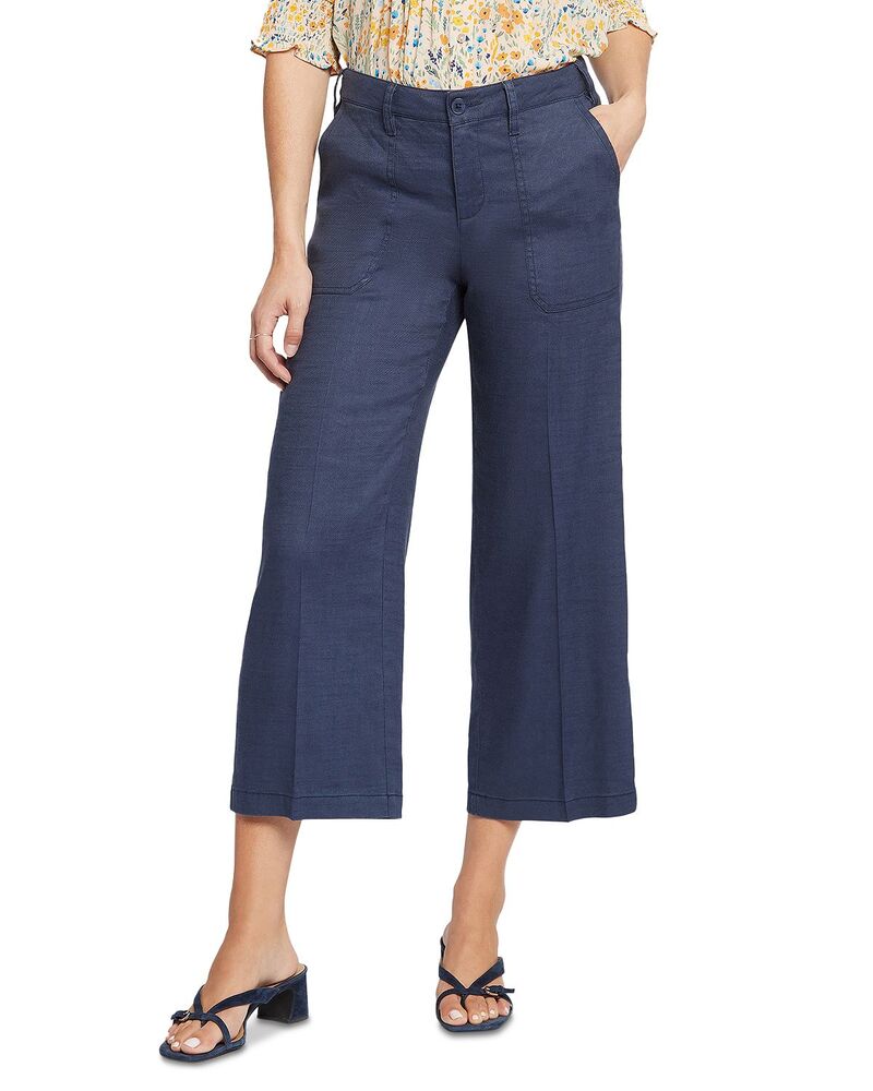 エヌワイディージェイ レディース ボトムス カジュアルパンツ ワイドレッグ クロップド NYDJ Wide Leg Cropped Pants Oxford Navy ネイビー|ReVida 店
