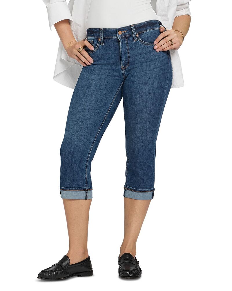 エヌワイディージェイ レディース ボトムス デニムパンツ ストレート クロップド ジーンズ NYDJ Marilyn Cuffed Straight Leg Cropped Jeans in Lakefront Sunset Villa｜ReVida 店