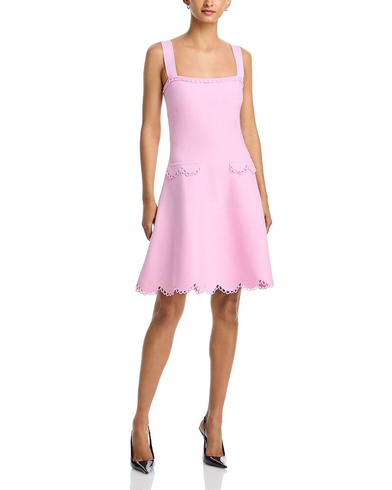 オスカー デ ラ レンタ レディース トップス 衣裳 ノースリーブ 編み物 Oscar de la Renta Sleevelesscallop Trim Knit Dress Tulip