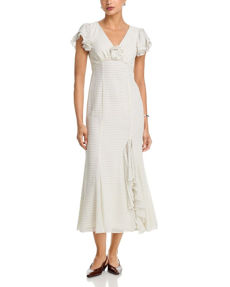 サンク セプト レディース トップス ワンピース Cinq Sept Pin Dotalia Dress Ivory/Twilight Bay アイボリー｜ReVida 店