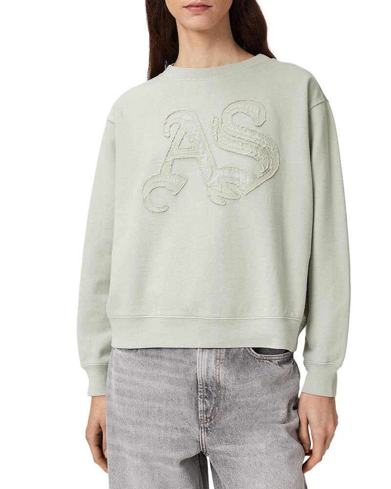 オールセインツ レディース アウター パーカー・スウェット プルオーバー ALLSAINTS Insignia Pippa Sweatshirt Sea Green 緑であること