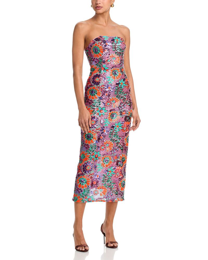 レイミー ブルック レディース トップス ワンピーストラップレス Ramy Brook Bonnie Strapless Dress Coral Sequin Combo コーラル