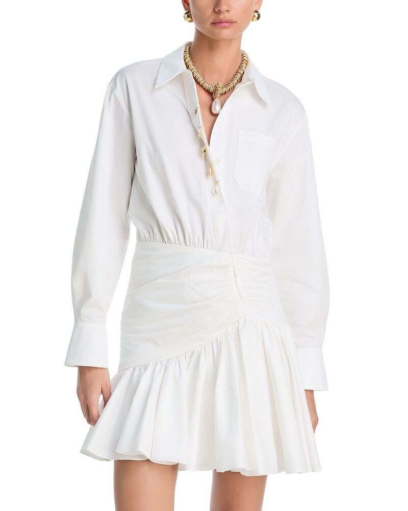 セルフ・ポートレイト レディース トップス 衣裳 ミニ Self-Portrait Gathered Mini Dress White 白いこと