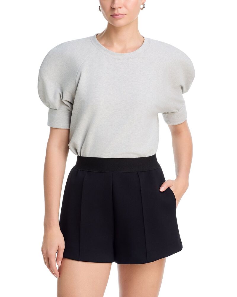 ノーマカマリ レディース アウター パーカー・スウェット ティーシャツ Norma Kamali Short Sleeve Bomber Sweatshirt Light Heather Grey 薄墨色
