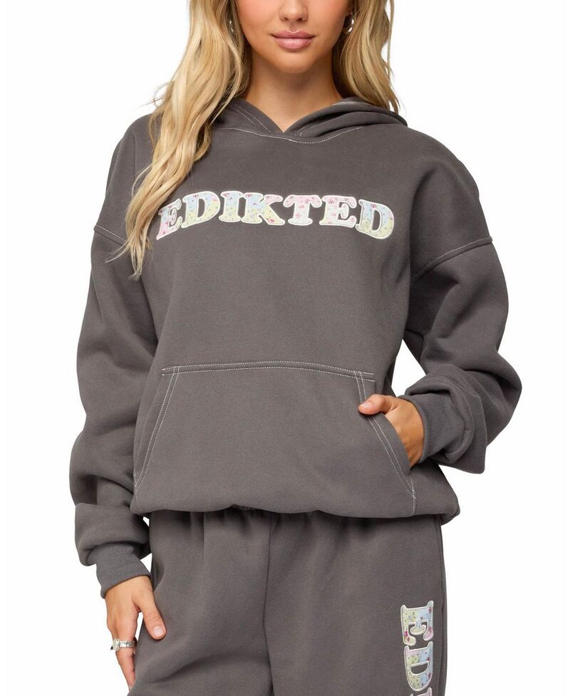 アディクテッド レディース アウター パーカー・スウェット Mili Edikted Hoodie Gray グレー｜ReVida 店