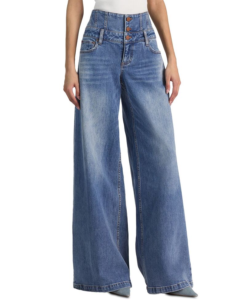 アリスアンドオリビア レディース ボトムス ジーンズズボン下 デニム Alice and Olivia Whit Mid Rise Corset Button Jeans インチ Brooklyn Blue 青み