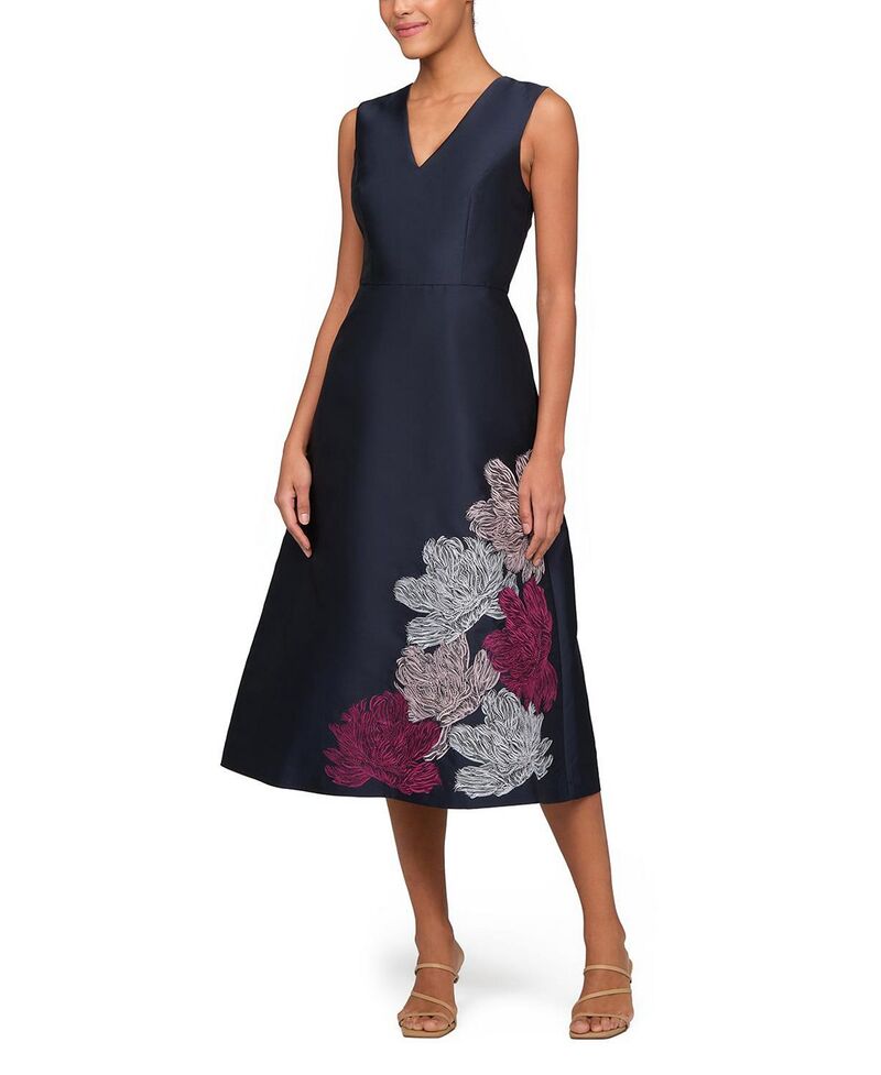 ケイ アンジャー レディース トップス 衣装 Kay Unger Aria Tea Length Dress Dark Blue 青色