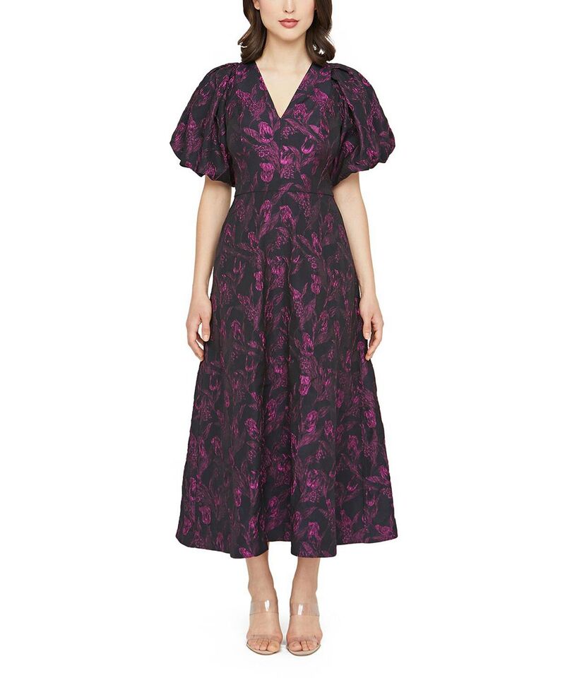 ケイ アンジャー レディース トップス 衣装 Kay Unger Grace Tea Length Dress Dk. Twilight/Dk. Plum 酸桃