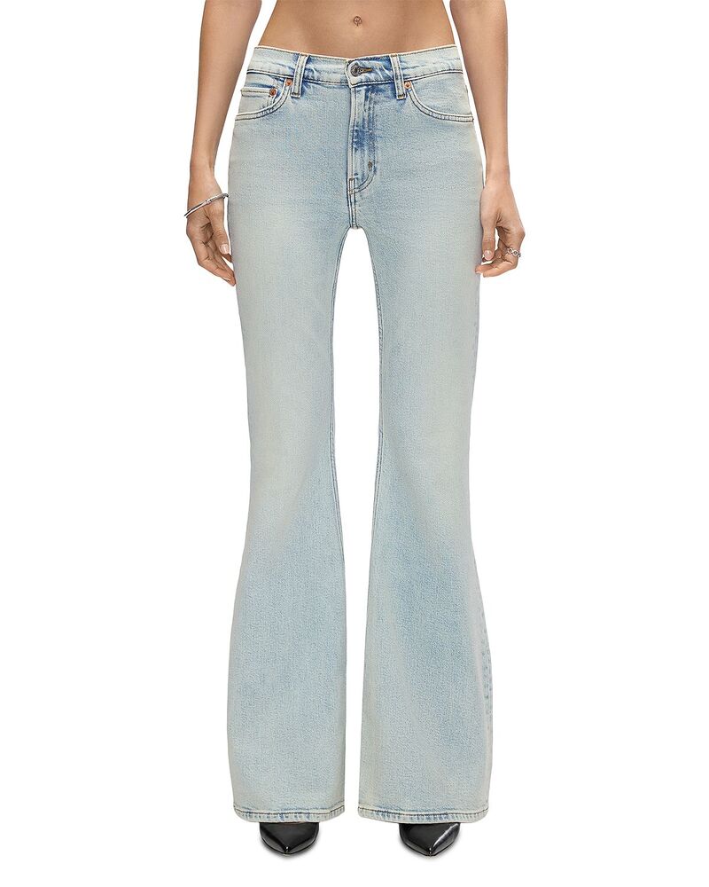 リダン レディース ボトムス デニムパンツ フレア ジーンズ RE/DONE The Strutter Mid Rise Flare Leg Jeans in Solana Blue ブルー｜ReVida 店