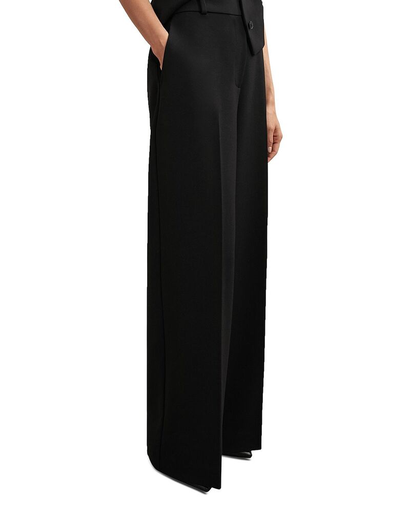 レイス レディース ボトムス カジュアルパンツ ワイドレッグ REISS Gabi Wide Leg Pants Black ブラック|ReVida 店