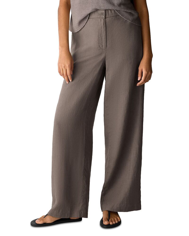 エイリーンフィッシャー レディース ボトムス 心地好いズボン下 ワイドレッグ リネン Eileen Fisher High Rise Wide Leg Linen Pants Walnut