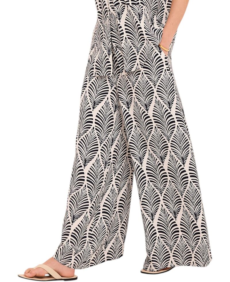 ミルトンベルベット レディース ボトムス 心地好いズボン下 ワイドレッグ 刷り上げる Mint Velvet Women\u0027s Leaf Print Wide Leg Trousers Blue 青み