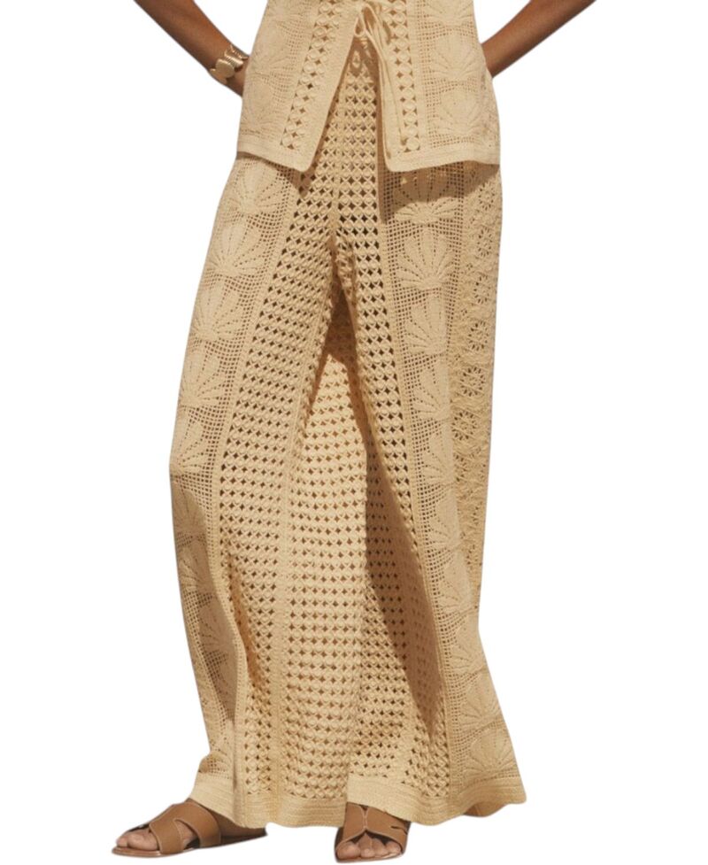 ミルトンベルベット レディース ボトムス 心地好いズボン下 編み物 Mint Velvet Women\u0027s Crochet Knitrousers Yellow 黄色