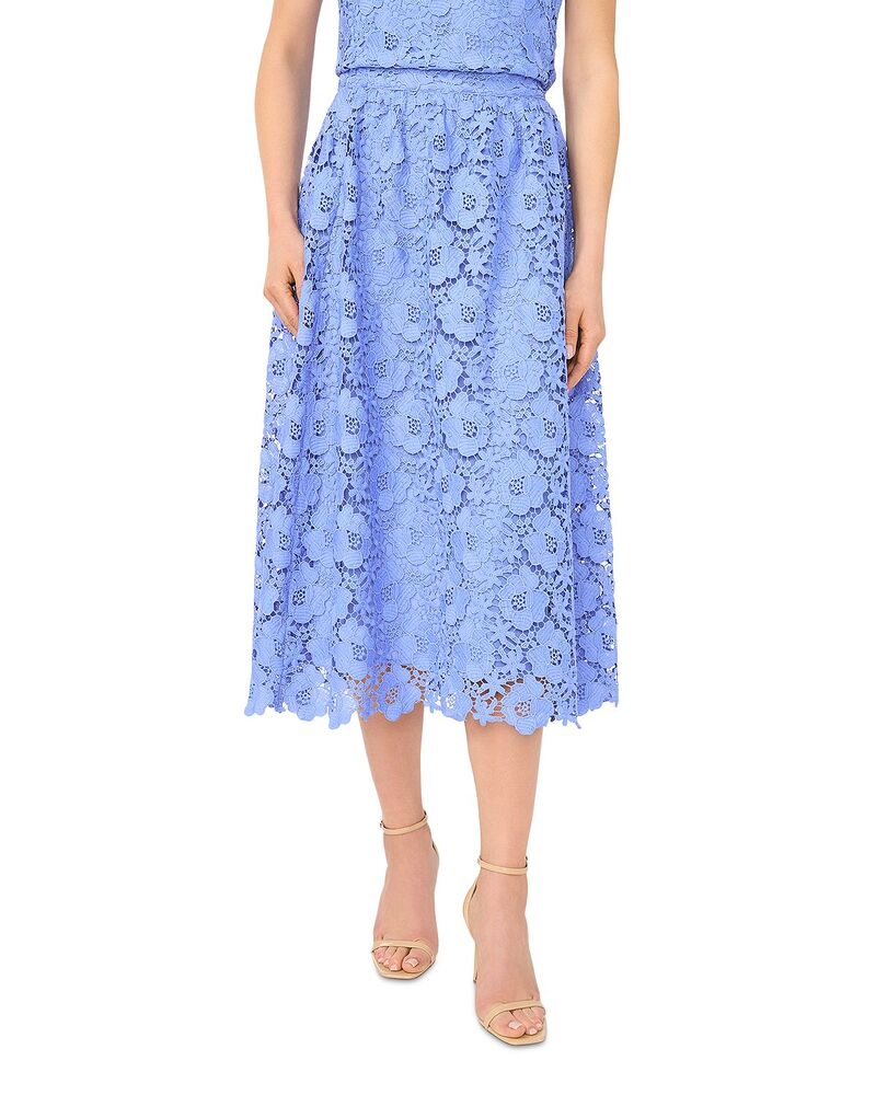セセ レディース ボトムスカート A ライン ミディ レース CeCe Midi Lace A-Line Skirt Bellflower Blue ブルー|ReVida 店
