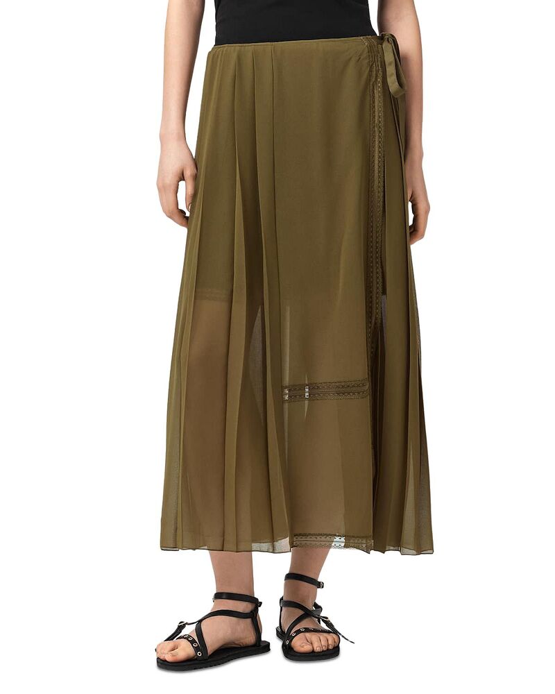 オールセインツ レディース ボトムスカート ALLSAINTS Clover Skirt Khaki Green グリーン|ReVida 店