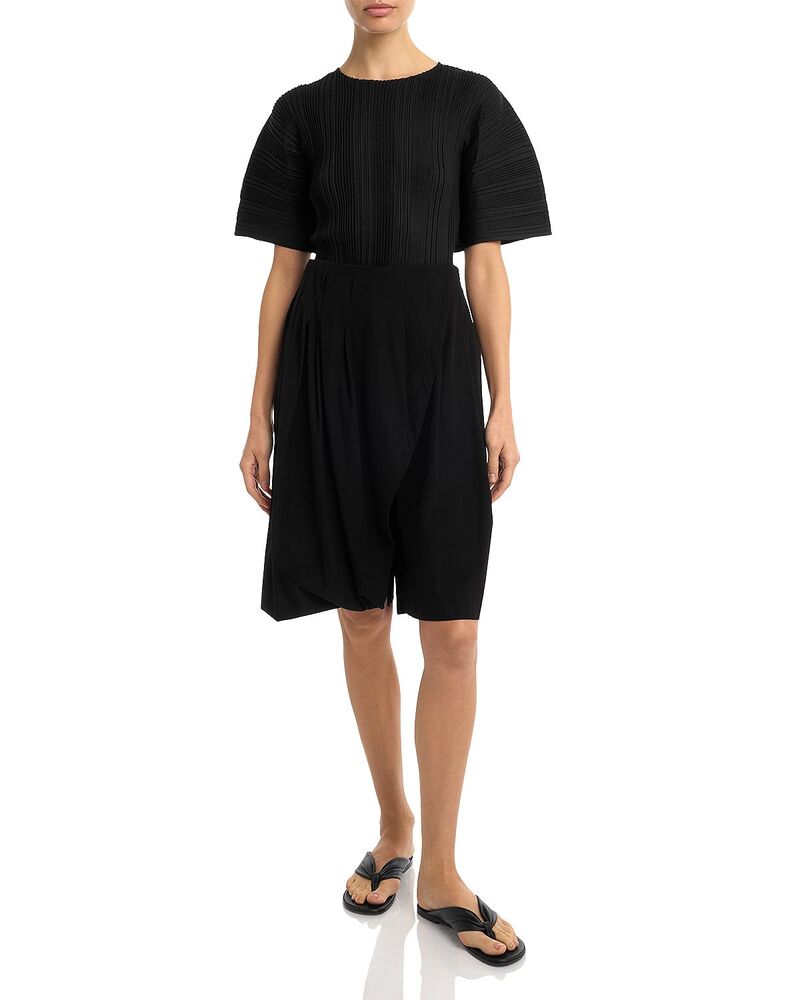 プリーツ プリーズ イッセイ ミヤケ レディース ボトムス ハーフパンツ・ショーツ ショートパンツ PLEATS PLEASE ISSEY MIYAKE Crossover Bermuda Shorts Black ブラック｜ReVida 店 112,400円