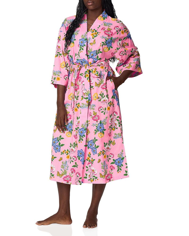 ベッドヘッドパジャマ レディース アンダーお召しもの ナイト爵お召しもの 綿織物 BedHead Pajamas Cotton Poplin Kimono Robe Butterfly Garden