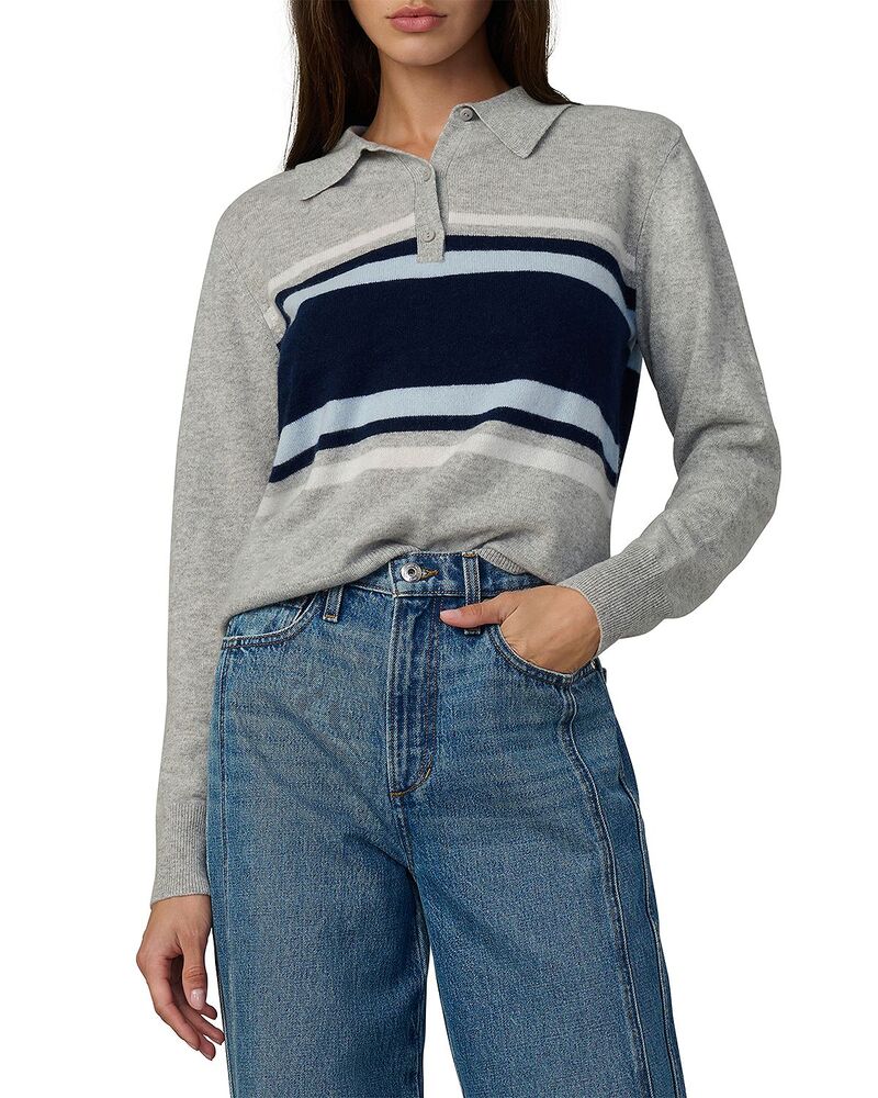 ジョーズジーンズ レディース トップス スポーツシャツ Joe\u0027s Jeans The Long Sleeve Cashmere Polo Heather Gray 薄墨色