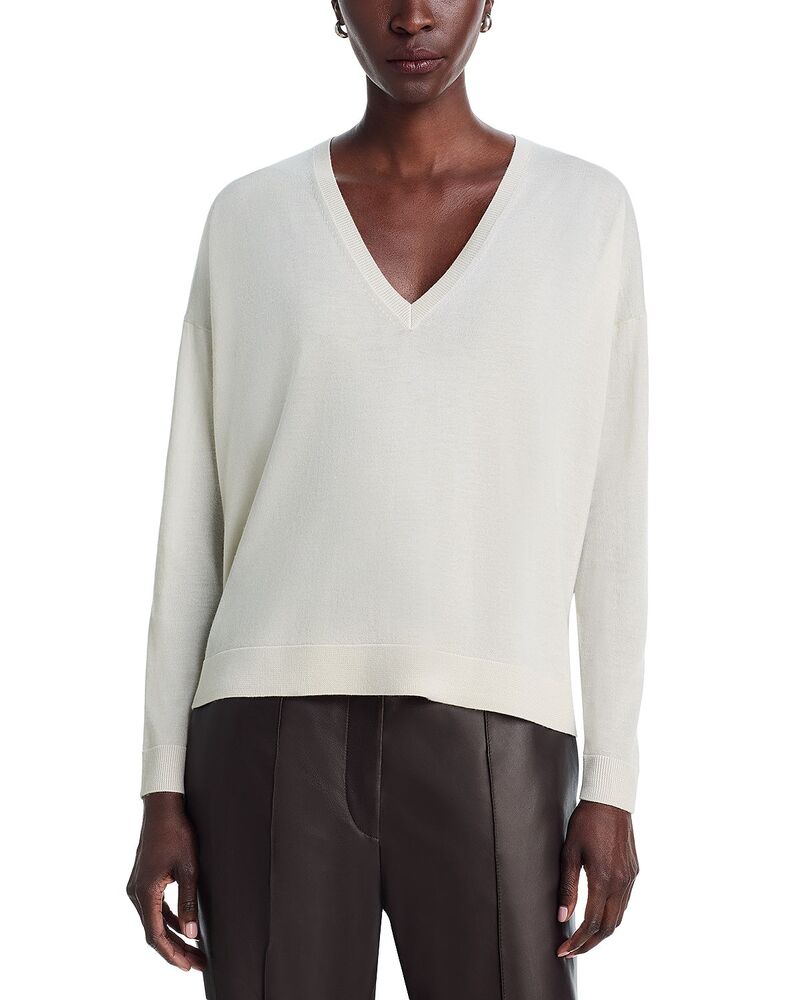 コー レディース アウター 編み物・プルオーバー Vのど首 CO V Neck Cashmere Sweater Pearl パール