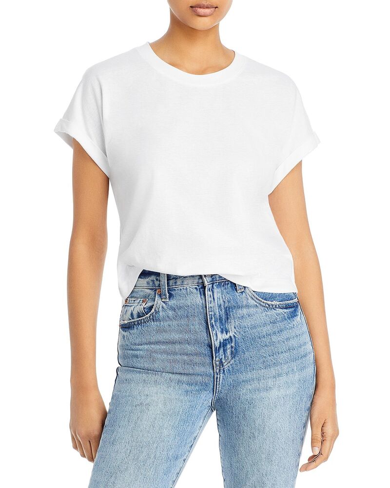 スプレンディット レディース トップス Tシャツ Splendid Skye Cuffed Tee White ホワイト|ReVida 店