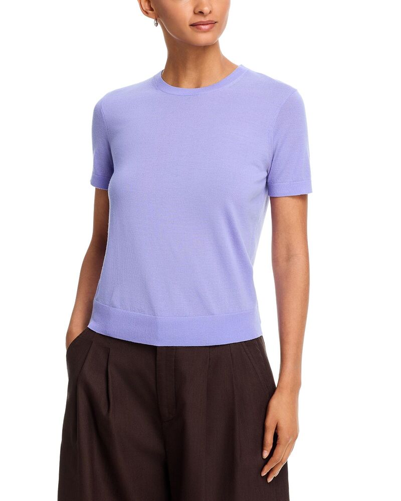 行動論理 レディース トップス プルオーバー 羊毛 Theory Lightweight Wool Short Sleeve Top Lavender Glow ラベンダー