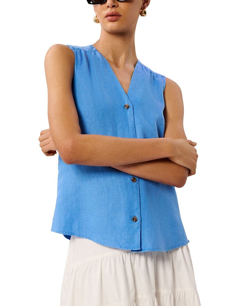 ホイッスルズ レディース トップス 貯蔵タンクとっ始め リネン Whistles Laura Linen Tank Blue 青碧