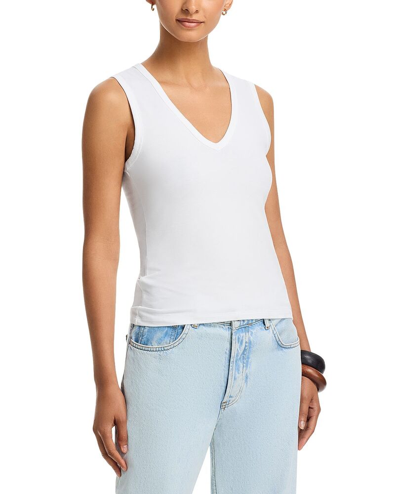 マジェスティック レディース トップス 貯蔵タンクとっ始め Vのど首 Majestic Filaturesoftouch V Neck Tank Top Blanc