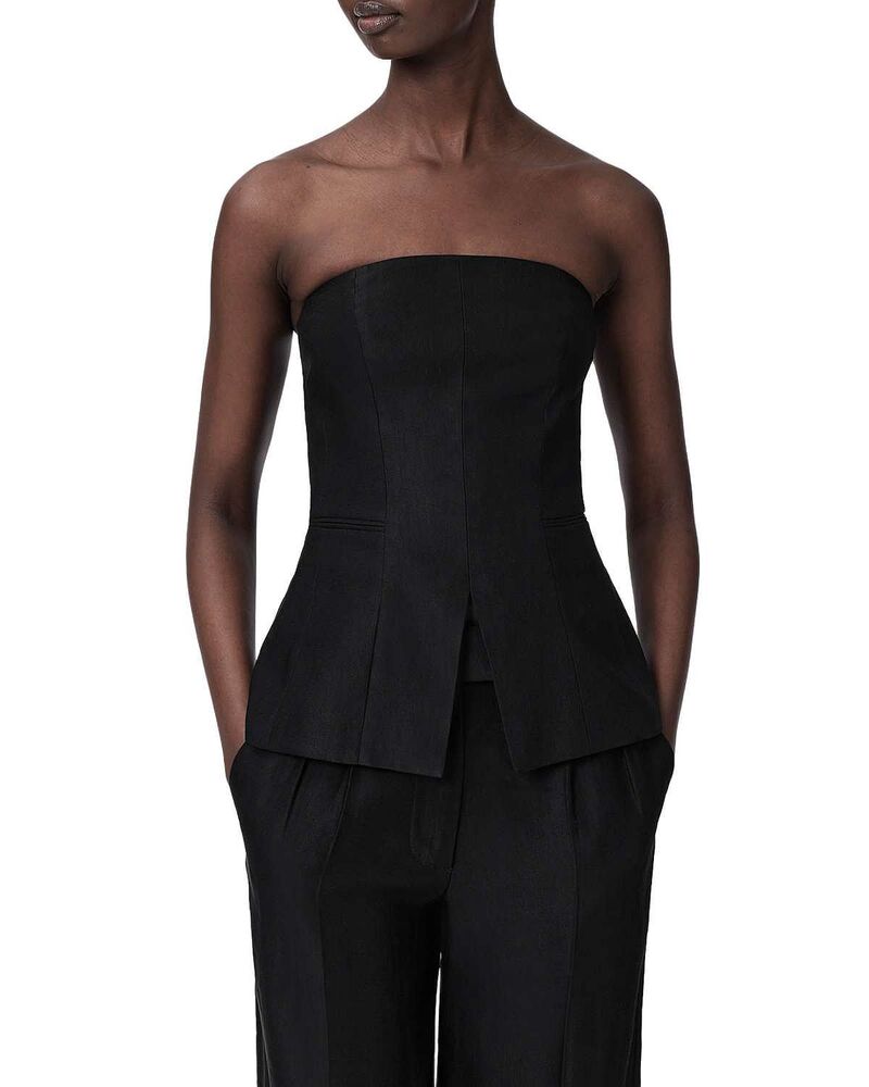 オールセインツ レディース トップス プルオーバー ストラップレス ALLSAINTS Charley Strapless Top Black 黒いこと