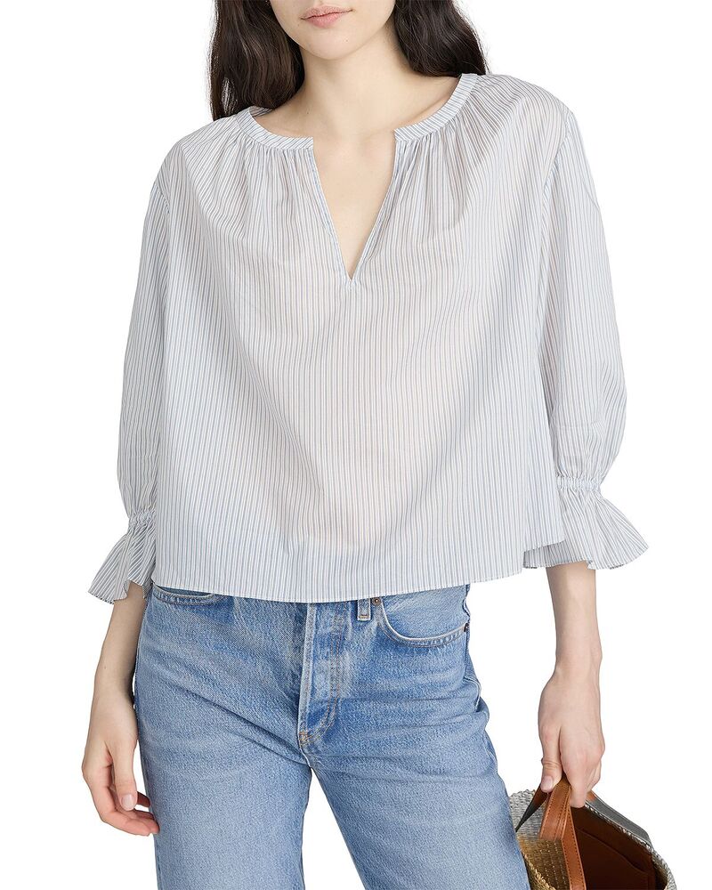 ひな形 レディース トップス プルオーバー トップ FRAME The Poet Blouse Ocean Blue Multi 青み