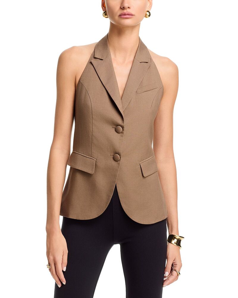 アクア レディース アウター ベスト ホルター AQUA Halter Vest - Exclusive Khaki カーキ|ReVida 店