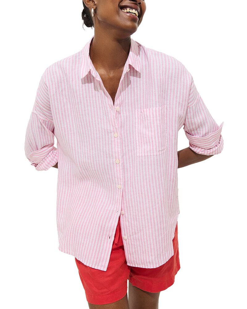 アレックスミル レディース トップス シャツ リネン Alex Mill Jo Linen Shirt Pink/ivory アイボリー｜ReVida 店