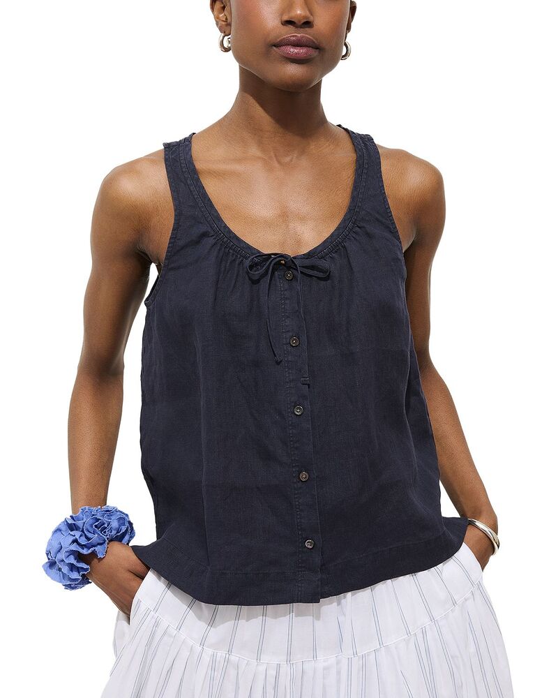 アレックスミル レディース トップス シャツ リネン Alex Mill Sidney Linen Top Dark Navy ネイビー｜ReVida 店