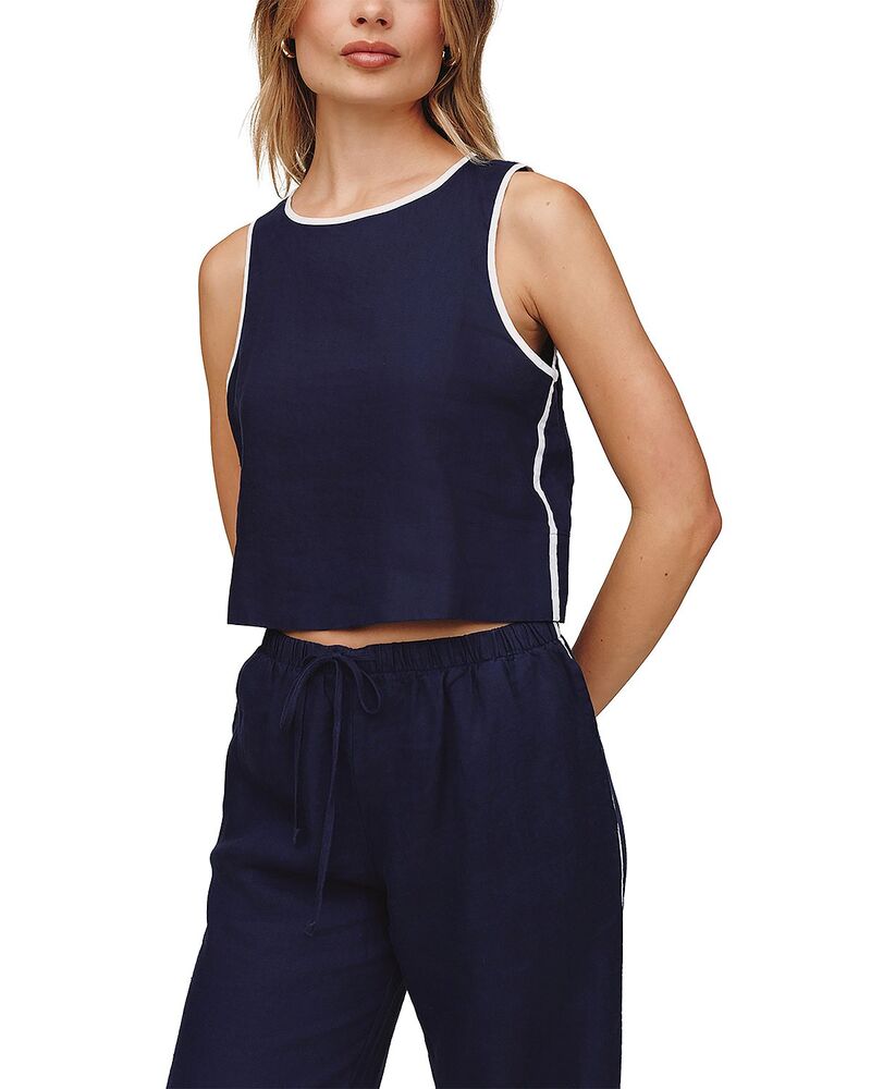 ベラダール レディース トップス 貯蔵タンクとっ始め 対照 Bella Dahl Contrast Keyhole Tank Top Nautical Night