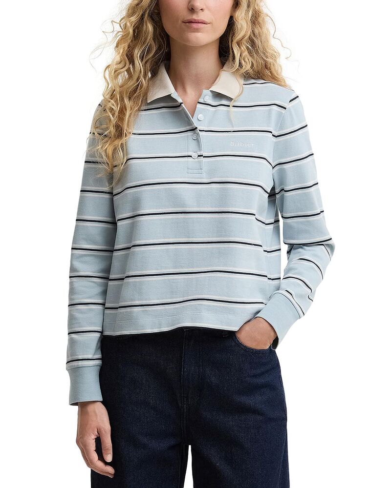 バブアー レディース トップス ポロシャツ Barbour Ashwell Polo Top Celestial｜ReVida 店
