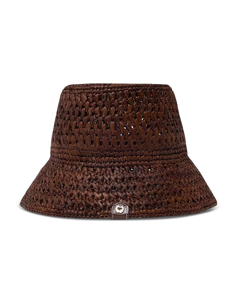 マージュ レディース アクセサリー 帽子 Maje Crochet Raffia Bucket Hat Brown ブラウン|ReVida 店