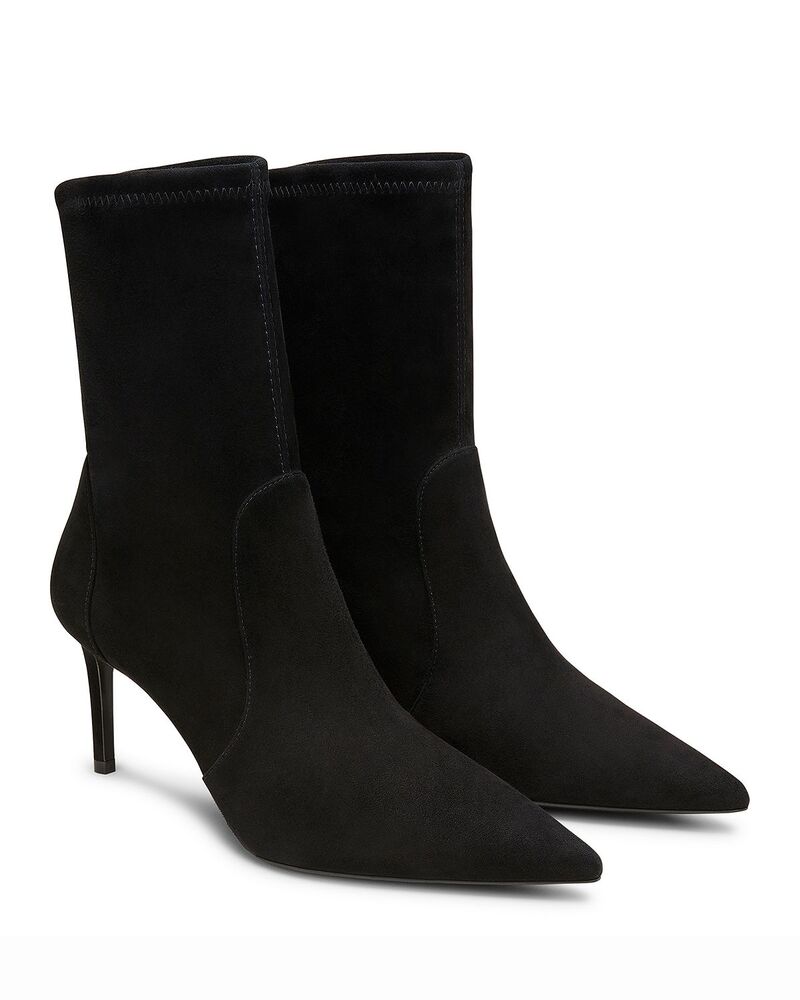 スチュアート ワイツマン レディース シューズ ブーツ・レインブーツ スエードクロス Stuart Weitzman Women\u0027stuart Power 75 Suede Zip Booties Black 黒いこと
