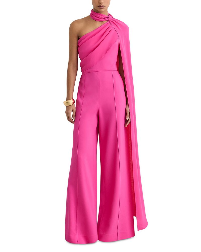 レイス レディース トップス 飛び降りる背広 ドレープチ REISS Petites Draped One Shoulder Jumpsuit Raspberry