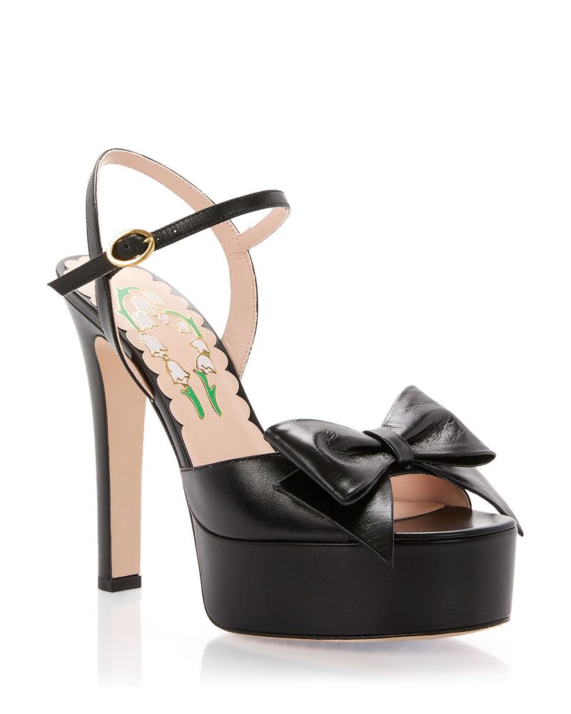 ヴァレンティノ レディース シューズ サンダル プラットホーム Valentino Garavani Women\u0027s Platform Bow Sandals Black 黒いこと