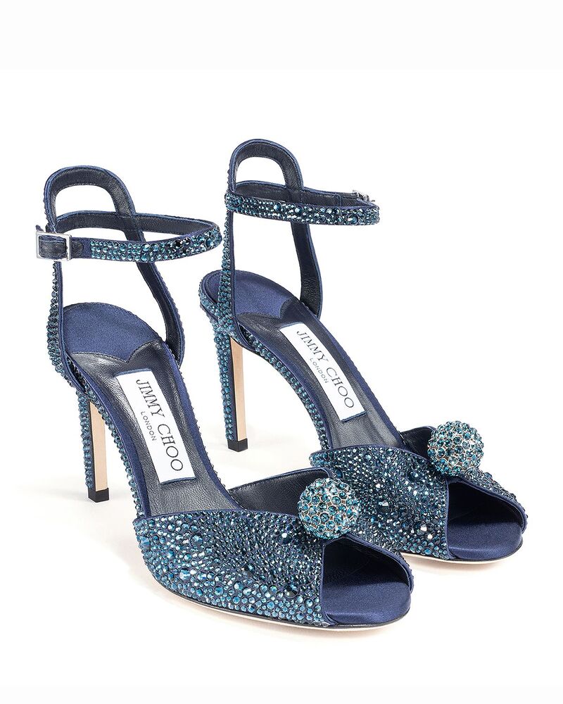 ジミーチュー レディース シューズ サンダル Jimmy Choo Women\u0027sacora 85 Sandals Marine/Crystal